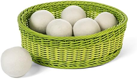 All Natural Laundry Dryer Balls: New Zealand Wool Dryer Ball - Eco Friendly & Non Toxic Fabric Softener Alternative Reduces Drying Time & Static Cling - Pack of 6 Reusable Extra Large Woolen Balls