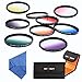 K&F Concept slim 9pcs 67mm Graduated Color Filter Set Compatible with CANON Rebel T5i T4i T3i T2i 8-135MM Zoom Lens Includes: Orange Blue Gray Red Purple Green Pink Brown Yellow Lens Filter Kit