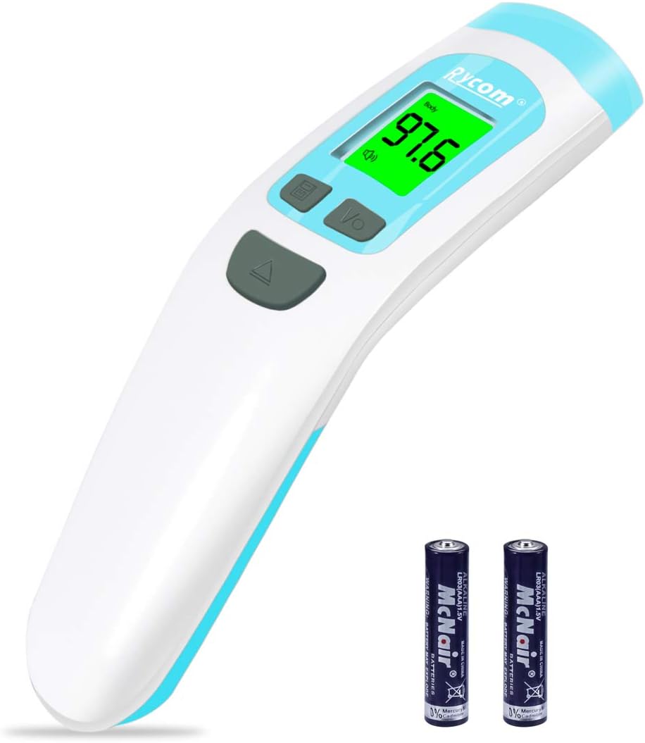 Rycom Non Contact Baby Forehead Thermometer Medical Grade Accurate Thermometer with Instant Read, FDA and CE Approved Digital Body Temperature Thermometer for Fever Suited to Infants Kids Adult