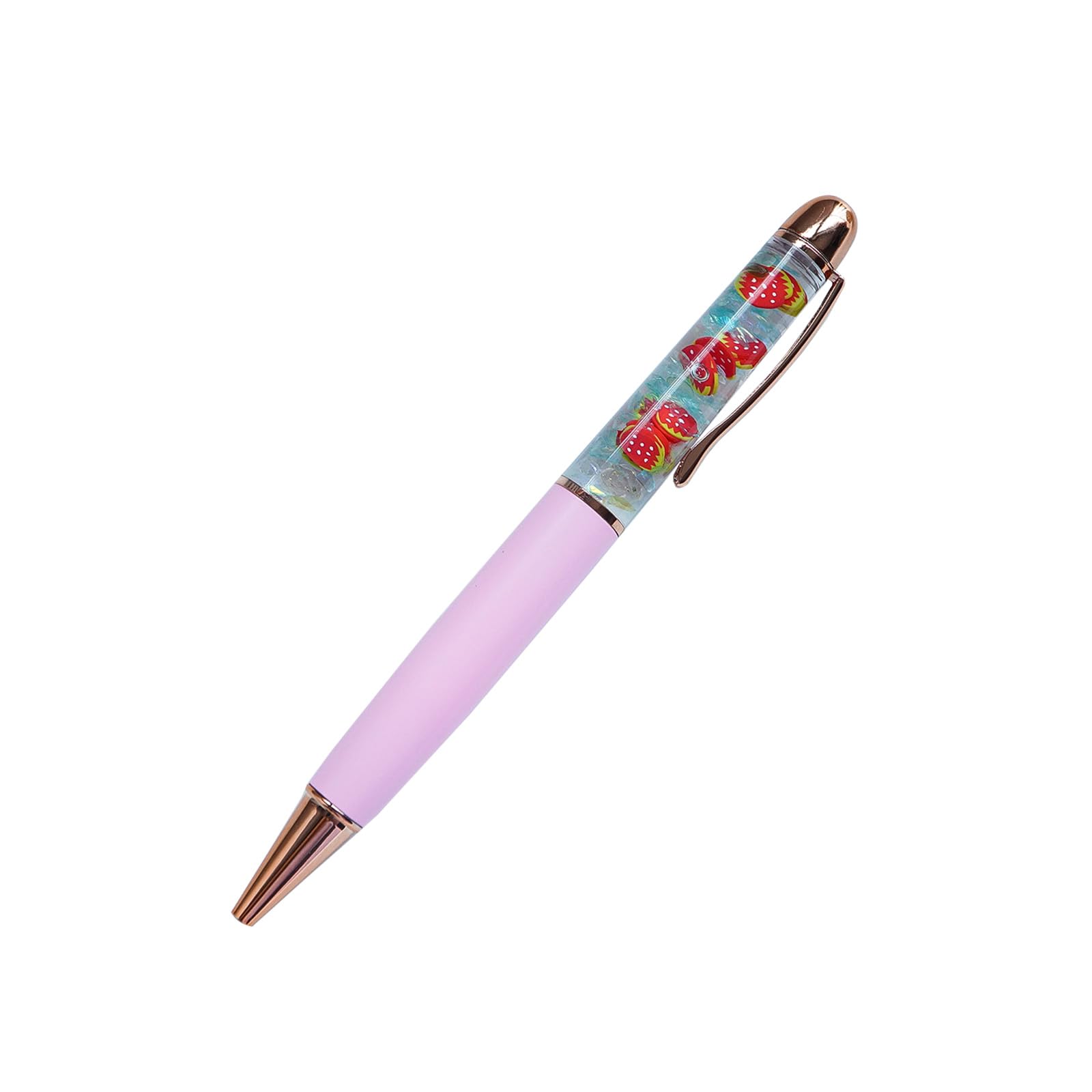 Sikyby Strawberry Funny Pens Cute Floater Floating Liquid Writing Journaling Office Pen Unique Gifts