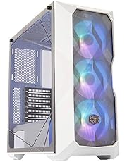 Cooler Master MasterBox TD500 Mesh White Airflow ATX Mid-Tower with Polygonal Mesh Front Panel, Crystalline Tempered Glass, E-ATX up to 10.5", Three 120mm ARGB Fans & ARGB Lighting System