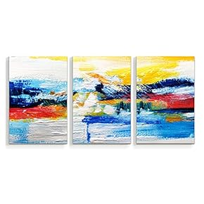 signwin 3 Piece Canvas Wall Art Abstract Color...
