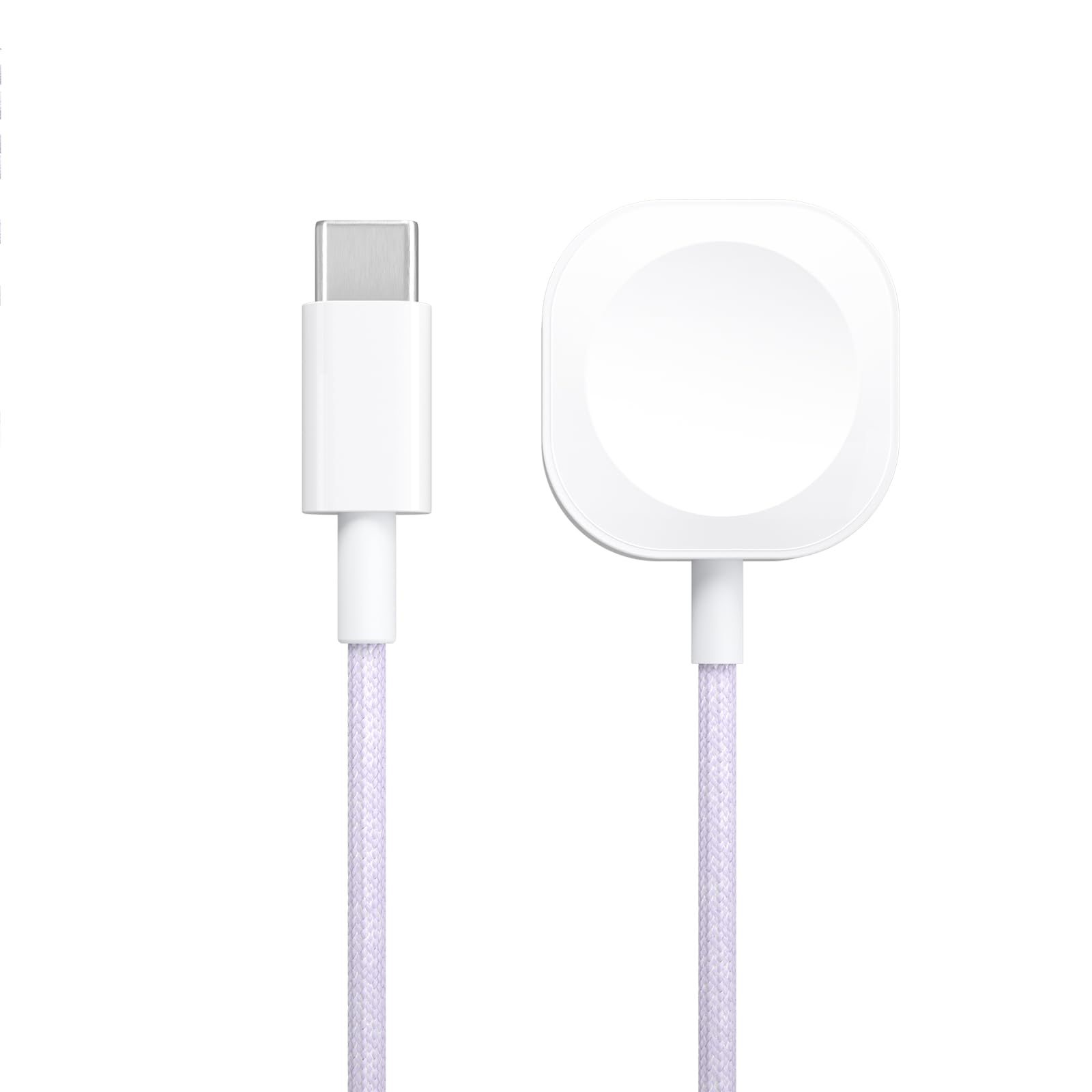 Apple Watch Charger USB C Charging Cable compatible with iWatch Series Ultra2/11/10/9/8/7/6/5/4/3/2/1/SE, iWatch Magnetic Fast Charger Cable 120cm (Light purple)