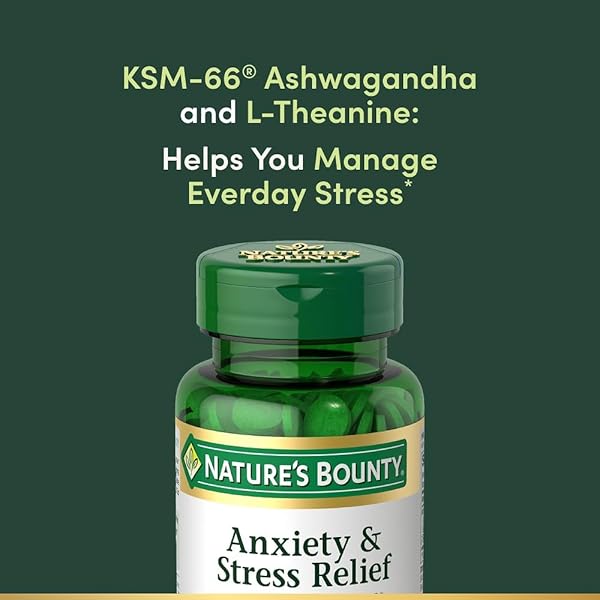 NATURE’S BOUNTY STRESS RELIEF ASHWAGANDHA KSM 66 TABLETS, MOOD SUPPORT, 50 COUNT