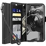 Tocol For iPhone X Case,[Stand Feature] Premium PU Flip Leather Wallet Protective Case Cover Magnetic Closure With Card Slots for Apple iPhone X - Black
