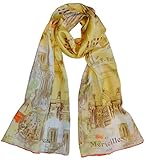 Van Gogh and Claude Monets Paintings, Fashion Silk Scarf Premium Shawl Wrap Art