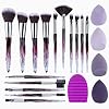 XMOSNZ Makeup Brushes 15pcs Premium Synthetic Bristles Crystal Handle Set Eyeshadow Brush Face Lip Eye Make Up Brush…