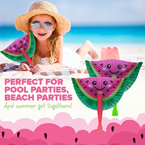 M & M Products Online 24-Pack Watermelon Paper Fans