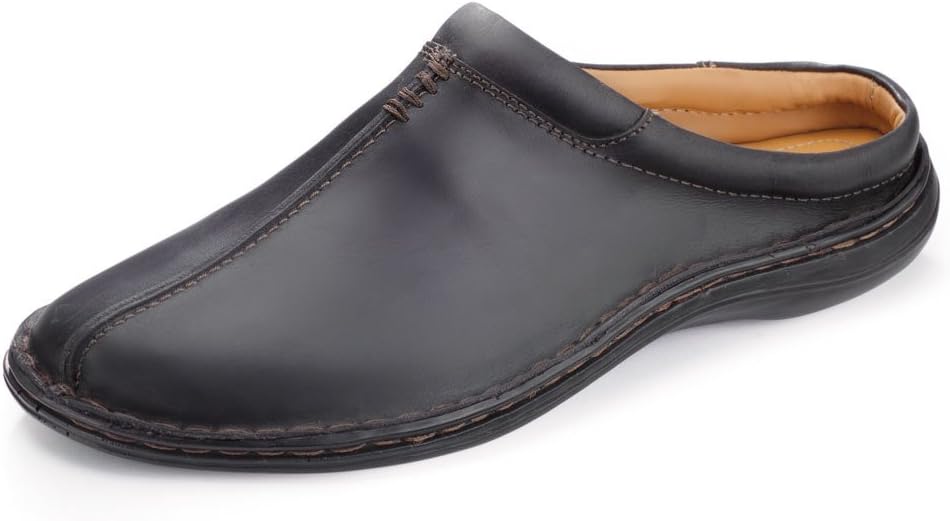 Samuel Windsor Men’s Handmade Leather Slipper Mule, Slip on Indoor, Outdoor Footwear