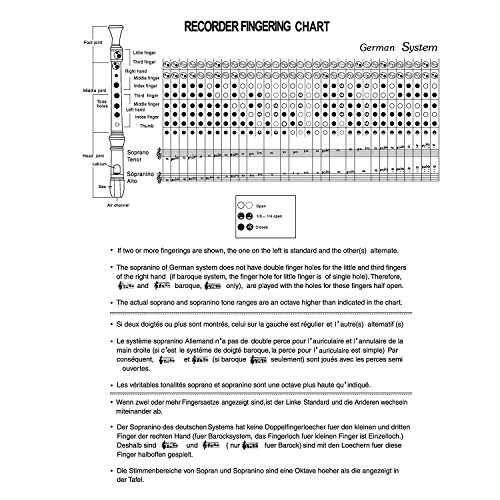image for Pangda Descant Soprano Recorder German Style 8 Hole with Cleaning Rod,