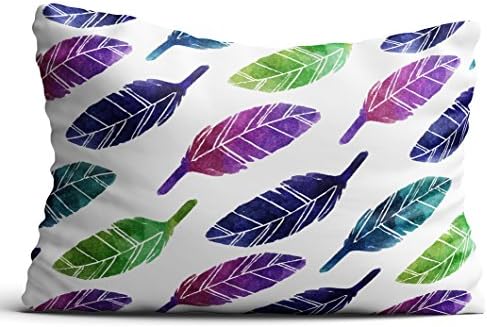 Zipper King Pillowcase Cotton - Feather Decorative (20 x 40 Inches) Pillow Protector Floral Print Silky Soft &amp; Wrinkle Free 1pc Set of Pillow Cases by Ula Walpole