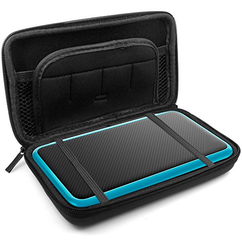 Protective-Cases-for-Nintendo-New-2DS-XL-with-Screen-Protectors-AFUNTA-2-Pcs-Tempered-Glass-Films-for-Top-and-Bottom-Screen-1-Silicone-and-1-EVA-Carrying-Case-for-2DSXL-Console