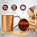 100% Solid Moscow Mule Copper Mugs Set of 2 - Authentic Copper Hammered Cups 16 Oz + FREE Wooden Coasters and Gift Box - Perfect For Ice Cold Mules, Beer, FOOD SAFE