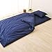 EMOOR 100% Cotton Cover for Japanese Traditional Floor Futon, Twin Size, Anti-Bacterial & Mite-Resistant & Odor-Resistant, Navy Made in Japan