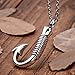 B&Y Fish Hook Cremation Ashes Urn Necklace Keepsake Memorial Pendant Stainless Steel Cremation Jewelry