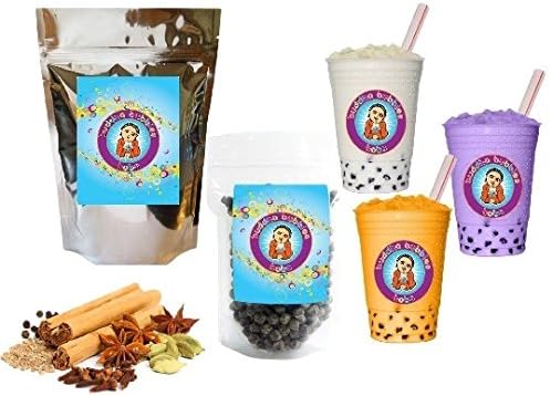 CHAI TEA LATTE Boba Tea Kit / Gift Box Includes Tea Powder, Tapioca Pearls & Straws By Buddha Bubbles Boba