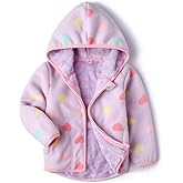Feidoog Toddler Fleece Jacket Baby Boys Girls Hooded Zipper Long Sleeve Thick Warm Outerwear