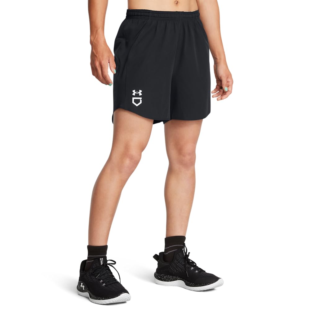 Under Armour Women’s Utility Softball Shorts, (001) Black / / White, X-Small