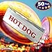 Grease-proof, Warming Foil Hotdog Wrapper Bags 50pk. Classic HotDog Bags in Aluminum Wrap, Keep Hot Dog Warm and Fresh. Super Durable Perfect Party Supplies for Carnival, Fundraiser, Concession Stand