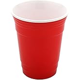 G.E.T. SC-16-R BPA-Free Reusable Plastic Red Party Cup Tumbler Only, 16 Ounce, Red (Set of 12)