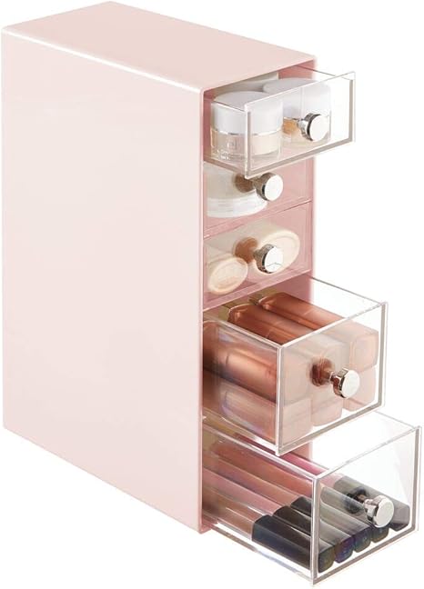mDesign Organizador de almacenamiento de maquillaje de plástico para