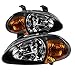 For 1993-1997 Honda Del Sol 2in1 Amber Corner Headlights Head Lights Black Set Pair Left+Right 1994 1995 1996