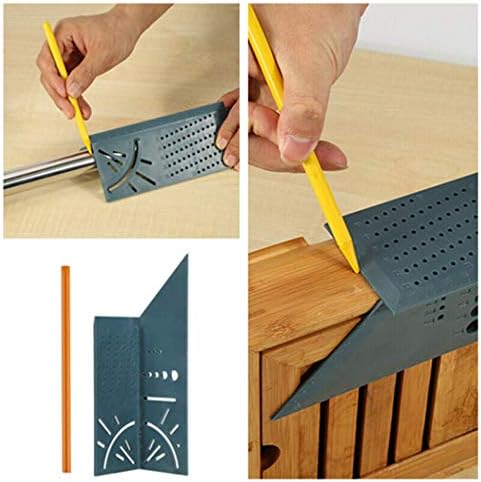 Wood Working 3D Mitre Angle Measuring Square Size Measure Tool with Gauge & Ruler (Scriber + Pencil)