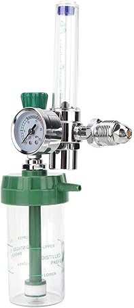 Houshold Oxygen Inhaler - Portable Oxygen Inhalator Meter Oxygen Flow Meter Manual Valve Pressure Gauge Pressure Reducer for Oxygen Inhalation Outlet Male Thread G5/8-14