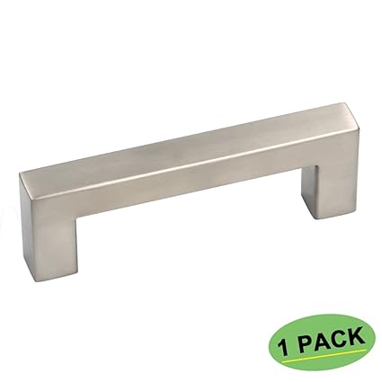 3 5 Inch Square Drawer Cabinet Pulls Brushed Nickel 1 Pack