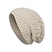 Surblue Unisex Trendy Beanie Warm Oversized Chunky Cable Knit Slouchy Woolen Hat, Beige