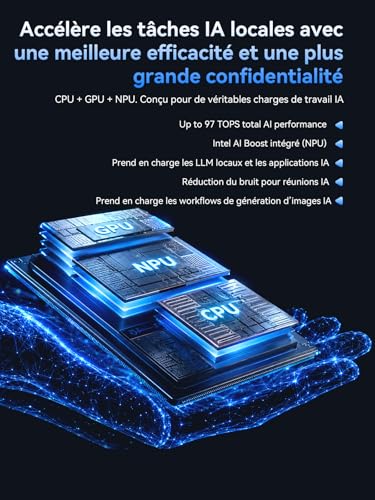 GMKtec K17 AI Mini PC, Intel Core Ultra 5 226V (jusqu'à 4,5 GHz), 16 Go LPDDR5X 8533 MT/s, SSD 512 Go PCIe 4.0, 97 TOPs IA, Intel Arc 130V, Double M.2 (Gen5+Gen4), USB4, Triple affichage 8K, WiFi 6E