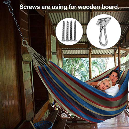 Hammock Hanging Kit Hammock Swing Kit Perfect Accessories Load Capacity 1000 Lbs Hammock Chair Accessories Suitable for Installation on Wooden Boards Beam(Double Welding)