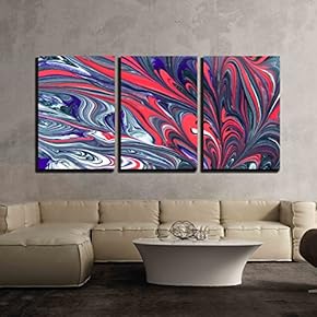 3 Piece Canvas Wall Art - Close Up Oil Paint - Modern Home Art Stretched and Framed Ready to Hang - 16"x24"x3 Panels