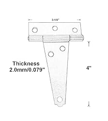 QCAA Stainless Steel Heavy Tee Hinge, 4" x 3-1/8" x