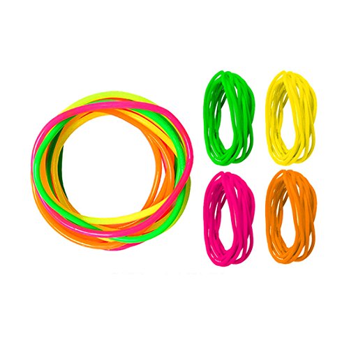 Adorox 144 Bracelets Neon Jelly Bracelets Rainbow Colors Party Favors Birthday Gifts Prizes Assorted (Assorted (144 Bracelets))