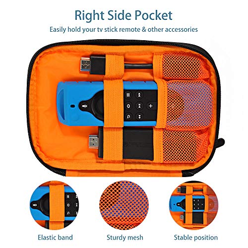 Shockproof Carrying Case for Fire TV Stick 4K with Alexa Voice Remote, Willkac Portable Organizer Bag for Electrics Adapters, Chargers,Multiple Storage Cosmetic Make Up Travel Bag