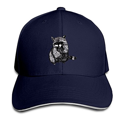 Polo Style Caps Black Leaf Raccoon Unisex Baseball Sandwich Hats