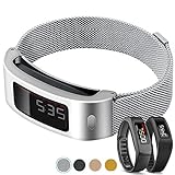 Garmin Vivofit Case Milanese Bands - C2D JOY Replacement Milanese Band with Case for Garmin Vivofit/Vivofit 2, Silver (4.8-6.8inch)