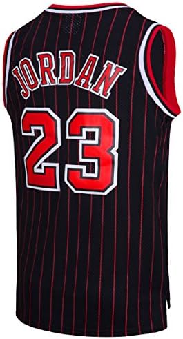 RAAVIN Legend Mens #23 Basketball Jersey Retro Athletics Jersey Red White Black/Strip S-XXXL