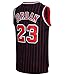 RAAVIN Legend Mens #23 Basketball Jersey Retro Athletics Jersey Red White Black/Strip S-XXXL(Black-Strip, 3X-Large)