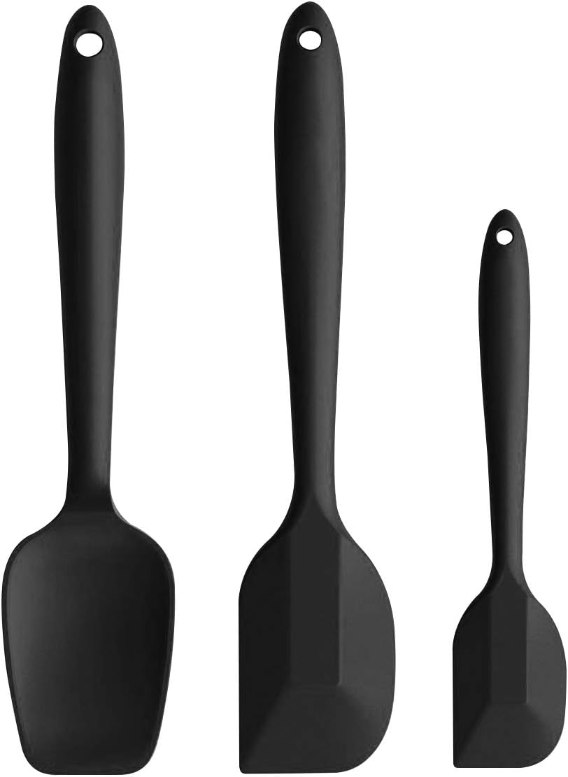 iNeibo Heat Resistant Silicone Spatulas 3-Piece Set Nonstick BPA Free FDA