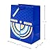 Hallmark Tree of Life Large Hanukkah Gift Bag (Blue and Gold, Menorah Candles)