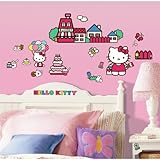 ROOMMATES RMK1678SCS Hello Kitty The World of Hello Kitty Peel and Stick Wall Decals