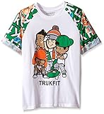 Trukfit Big Boys Lil Tommy and Friends Printed Sleeve Tee, White, Large