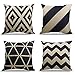 WEYON Geometric Pattern Throw Pillows Covers 18 x 18 Inch Cotton Linen Cushion Covers for Couch Decorative Set of 4