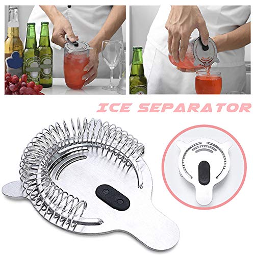 Set Cocktail - Bar Strainer Steel Stainless Cocktail Wire Shaker Drink Set Ice Piece Filter - Handle Strainers Fine Mesh Strainers Cocktail Flower Theme Party Shaker Stainless Steel Strain - Thumbnail 6