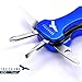 FREEHAWK 7 in 1 Outdoor Tactical Emergency Survival EDC Multitool Knife - Fine Edge Knife, Bottle Opener, Slotted Screwdriver (2 Sizes), Phillips Screwdriver, LED Flashlight and Key Ring (Blue)