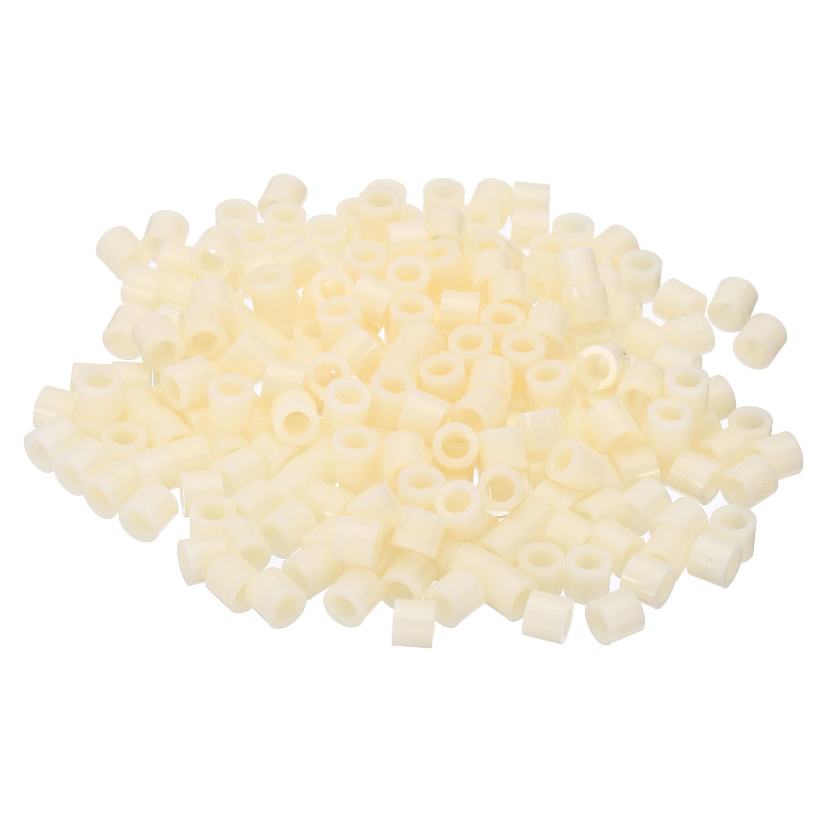 PATIKIL M4 Electrical Outlet ABS Spacers, 240 Pcs 4.2mm ID, 7mm OD, 6mm Length Washer Spacer Assortment Plastic Round Without Threaded,Switch and Receptacle Spacers for M4 Screws