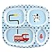 Bumkins Divided Plate, Melamine Tray Plate, Toddler, Kids, BPA Free, Stackable, Dishwasher Safe – Fire Engine