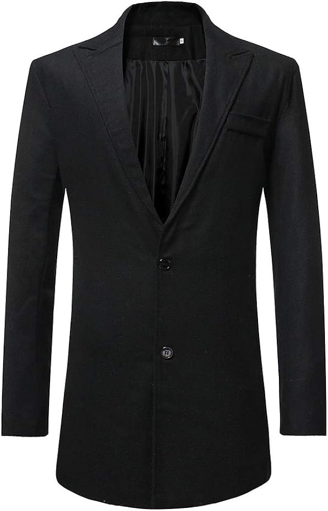 Mens Formal Slim Suit Fit Jacket Trench Coat Top Blouse Suit Blazer
